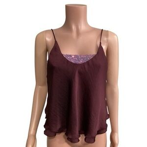 Intimately Free People NWT Turn it On Swing Cami Sequin Vetiver Bloom Size Small